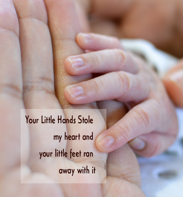 quote with baby hand